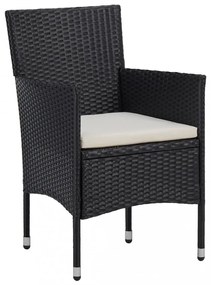 2 db fekete polyrattan kerti szék
