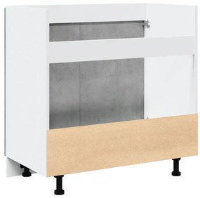 betonszürke szerelt fa mosogató alsószekrény 80 x 46 x 81,5 cm