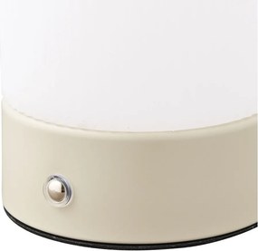 Fehér-szürkésbarna fém asztali lámpa műanyag búrával (magasság 18 cm) Ashford – House Nordic