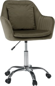 Irodai fotel, szürkésbarna Taupe Velvet anyag/króm, KLIAN