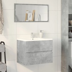 Betonszürke szerelt fa fürdőszobaszekrény 60 x 38,5 x 45 cm