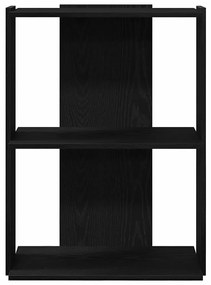 3 szintes fekete szerelt fa könyvespolc 60x30x80 cm