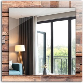 Falra akasztható dekoratív tükör Fa panelfal 60 x 60 cm