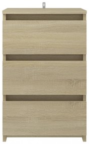 2 db sonoma tölgy színű szerelt fa éjjeliszekrény 40x35x62,5 cm