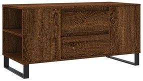 Barna tölgyszínű szerelt fa dohányzóasztal 102 x 44,5 x 50 cm
