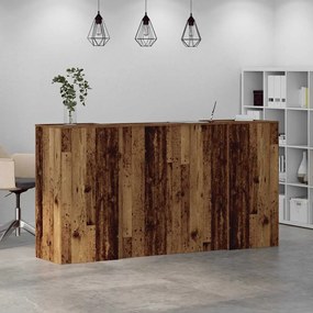 recepciós pult antik fa 200x50x103,5 cm szerelt fa
