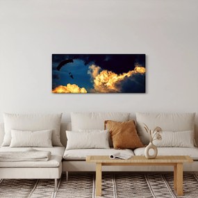 Ejtőernyős a felhőkben képe (120x50 cm)