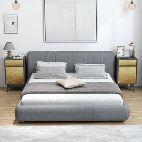 HOMCOM 2 db Éjjeli Szék, Fiókkal és Szekrénnyel, Modern Stílus a Hálószobába, 40 x 39 x 69 cm, Sötétszürke | Aosom