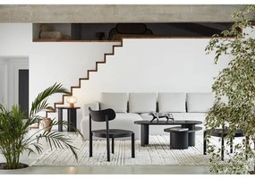 Fekete dohányzóasztal kőrisfa dekorral 120x50 cm Nori - Teulat