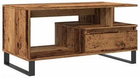 antik fa színű szerelt fa dohányzóasztal 90 x 49 x 45 cm