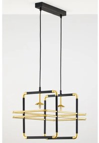 Jupiter 2029 - Csillár zsinóron FIORI 2xG9/10W/230V fekete/arany/átlátszó