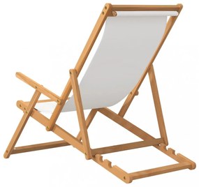 krémszínű tömör tíkfa összecsukható strandszék