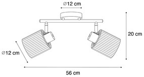 Mennyezeti spotlámpa arany üveggel 2-lámpás állítható - Laura