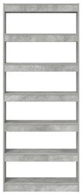 Beton Szürke Könyvespolc Beton szürke Szerelt fa 80 x 30 x 198 cm