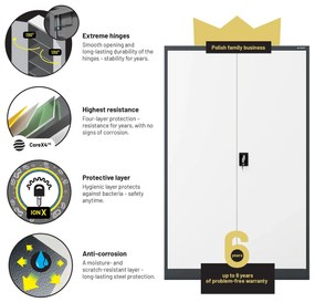 Fém iratszekrény JAN II, 1150 x 185 x 400 mm, antracit-fehér