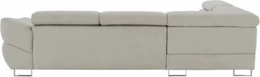 Sarokülőgarnitúra, szürke-bézs taupe, balos, FABIA
