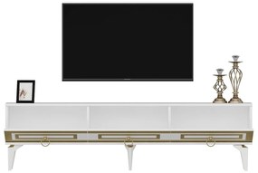 TV asztal/szekrény Pemava 2 (fehér + arany) . 1095407