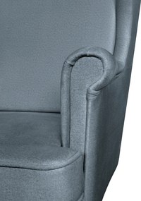 Füles fotel, szürkéskék/wenge, LEFO
