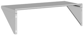 ezüstszínű rozsdamentes acél falipolc 100 x 45 x 31 cm