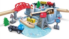 Hape Vonatpálya szett dobozban - Kikötő