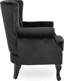 Fotel fekete bársony kárpittal – MALLO