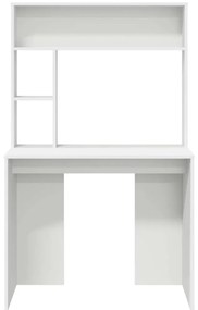 Asztal polcokkal tárolóval Fehér 91 x 50 x 149 cm Faanyag