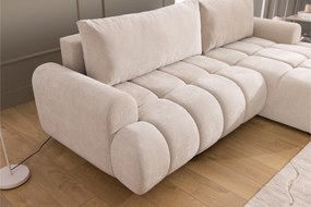 Lutario Mini jobb oldali sarokkanapé ágyneműfunkcióval - bézs Venice 2026 vízlepergető szövet