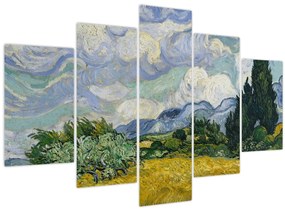 Kép - Vincent van Gogh, Wheat Field with Cypresses, reprodukciók (150x105 cm)