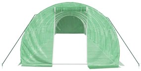 zöld acélvázas melegház 36 m² 12 x 3 x 2 m