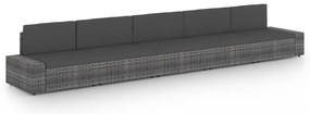 vidaXL 5 részes szürke polyrattan kerti ülőgarnitúra párnákkal