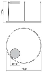 Redo 01-1713 - LED Dimmelhető csillár zsinóron ORBIT LED/55W/230V bronz