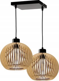 Függő lámpa csillár túlnyúló mennyezet lámpabúra fa 2