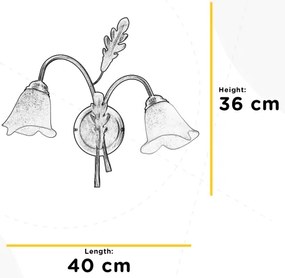 ONLI - Fali lámpa QUERCIA 2xE14/6W/230V