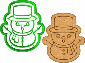 Mézeskalács lyukasztó Karácsonyi Hóember 8cm