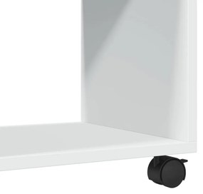 fehér szerelt fa görgős szekrény 72 x 33 x 42,5 cm