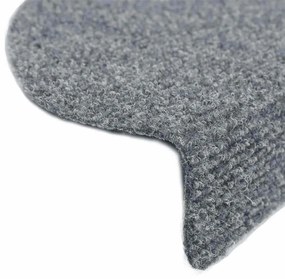 20 db öntapadós lépcsőszőnyeg, 65 x 21 x 4 cm, világosszürke, nagy félkör alakú