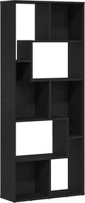 vidaXL fekete tölgy színű szerelt fa könyvespolc 67 x 24 x 161 cm