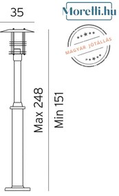 Kültéri Kandeláber fekete NORLYS 281B