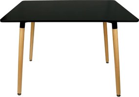 AKCIÓ Fekete étkezőasztal BERGEN 140x80 cm II. osztály