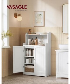 Fürdőszobai szekrény, tároló egység 2 ajtóval, 2 állítható polccal, fehér