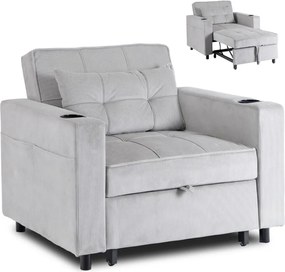 Dönthető fotel szürke kord kárpittal – SOLOR