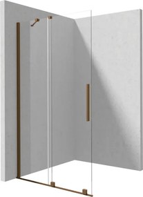 Prizma csúsztatható walk-in zuhanyfal_100x195, szálcsiszolt bronz