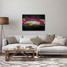 Egy kép a színes absztrakció fekete alapon (70x50 cm)