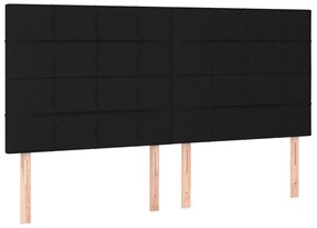 fekete szövet ágykeret matrac nélkül 180 x 200 cm