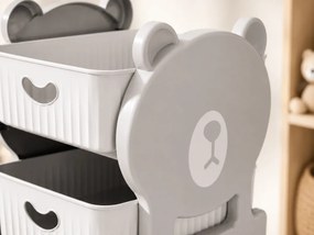 Gyermek polc kerekeken BEARRY 68x35x29 cm, szürke