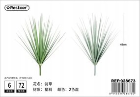Mesterséges Szár Növény 68CM Zöld Dekoráció