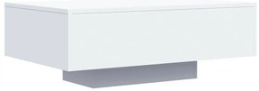 Fehér dohányzóasztal LED-lámpákkal 85 x 55 x 31 cm