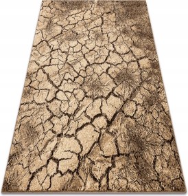Karamell Terra Hálószobaszőnyeg repedt föld Bézs 200x300 cm