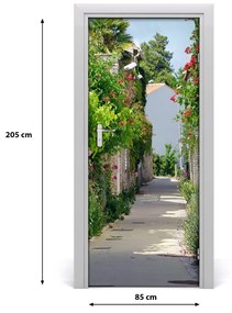 Poszter tapéta ajtóra francia utcákon 95x205 cm