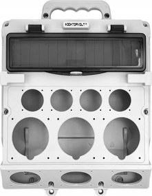 Építőipari kapcsolószekrény 14 modulos üreges házzal, fogantyúval IP44 300x340